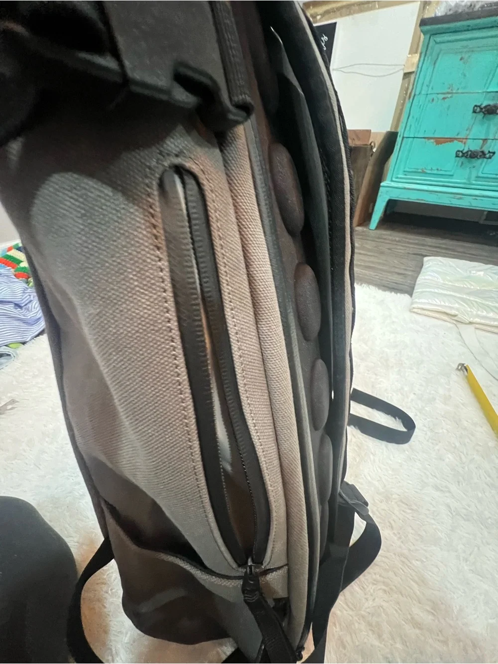 NOBULL Gray Wax Canvas Backpack with Black Logo